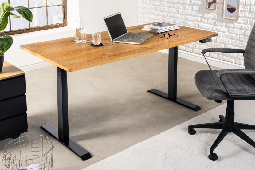 HÃ¶henverstellbarer Schreibtisch OAK DESK 160cm Natur Eichenoptik ...