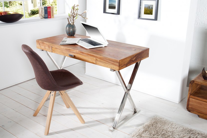 Design Desk ELEMENTS 120cm Sheesham Stone Finish Office Desk