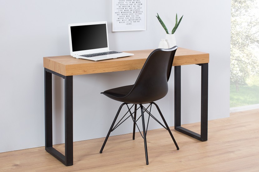 Design Console OAK DESK 120cm Oak Vintage Metal Frame Office Desk